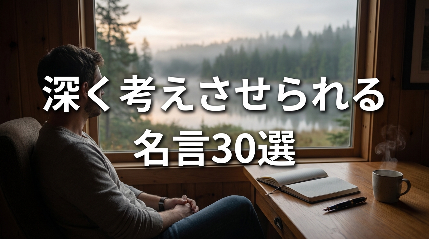 深く考えさせられる名言30選