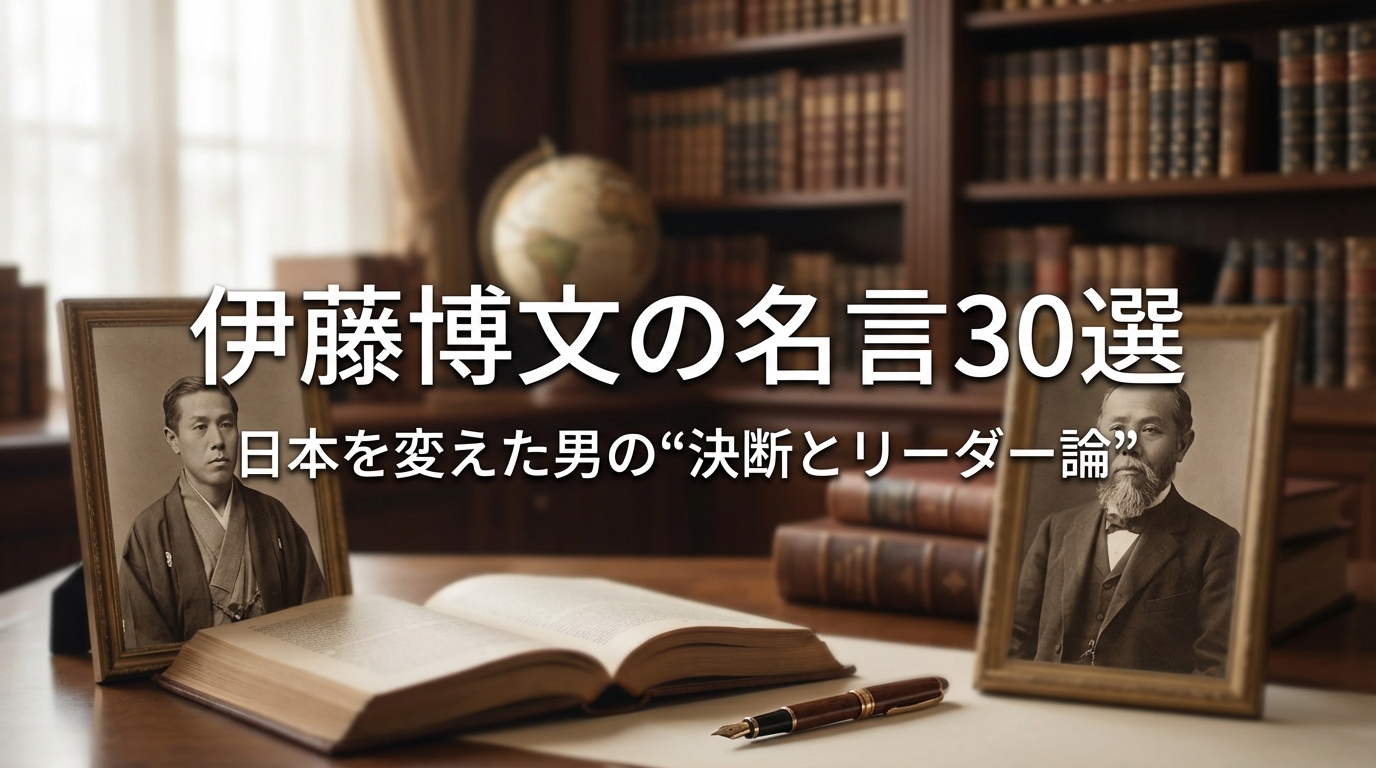 伊藤博文の名言30選｜日本を変えた男の“決断とリーダー論”