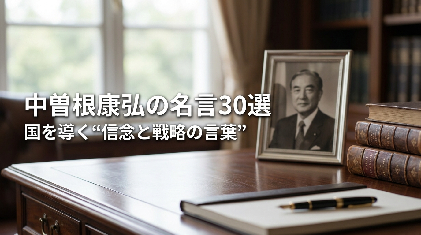 中曽根康弘の名言30選｜国を導く“信念と戦略の言葉”
