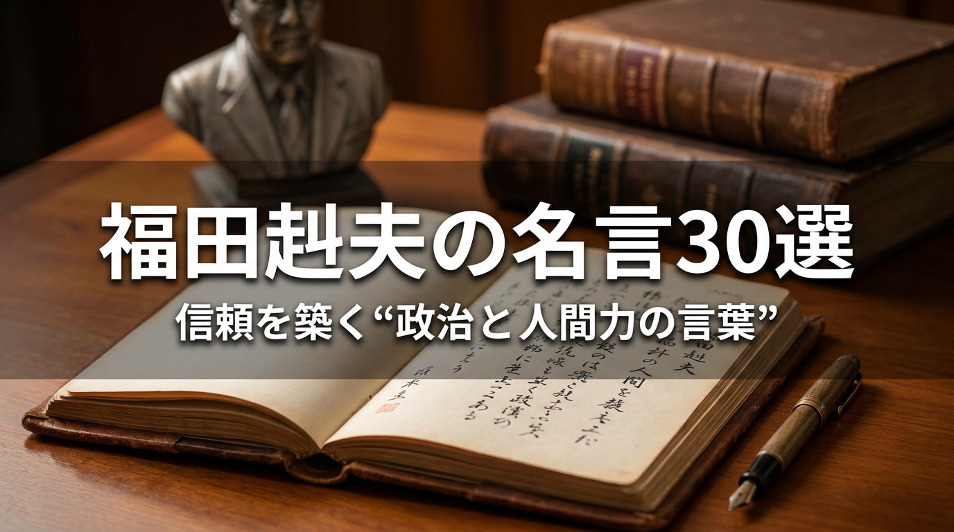 福田赳夫の名言30選｜信頼を築く“政治と人間力の言葉”