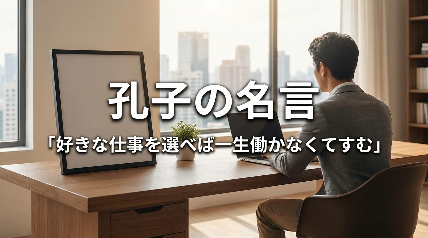 孔子の名言「好きな仕事を選べば一生働かなくてすむ」の意味を考える