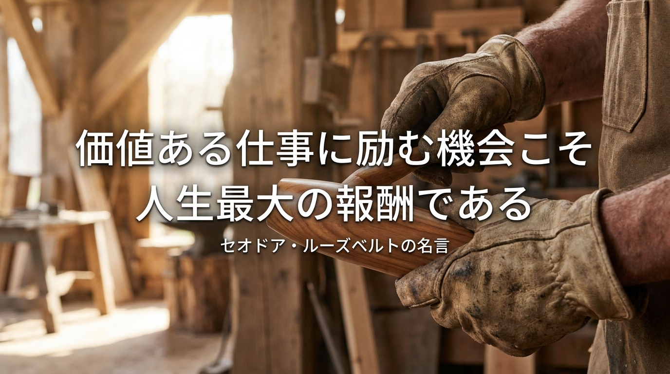 セオドア・ルーズベルトの名言「価値ある仕事に励む機会こそ人生最大の報酬である」の意味を考える