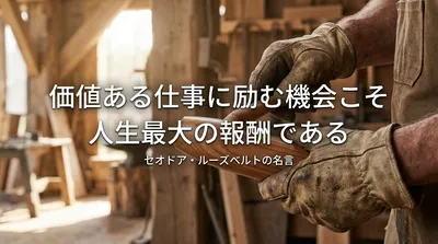セオドア・ルーズベルトの名言「価値ある仕事に励む機会こそ人生最大の報酬である」の意味を考える
