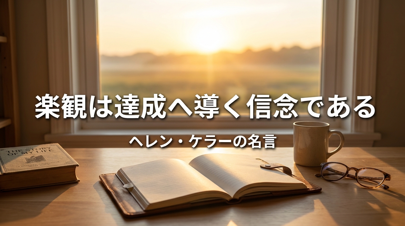 ヘレン・ケラーの名言「楽観は達成へ導く信念である」の意味を考える